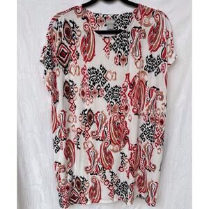 Chicos Womens Large Tunic Tee Top Boho Whimsigoth Athleisure Relaxed Comfort